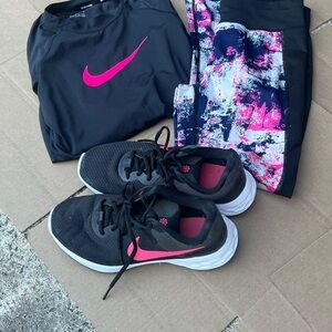 Nike Black and Pink Athletic Shoes